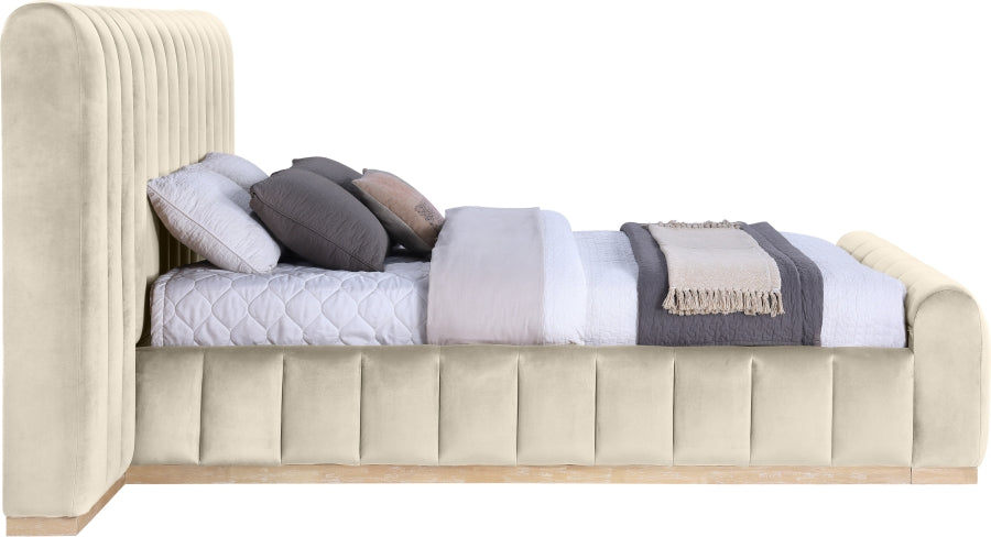 Amara Velvet Upholstered Bed Queen