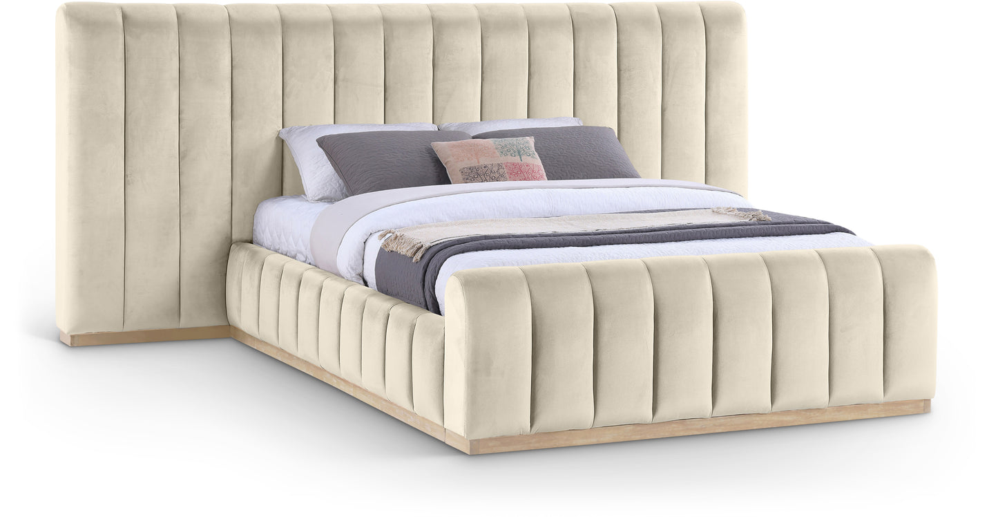 Amara Velvet Upholstered Bed Queen