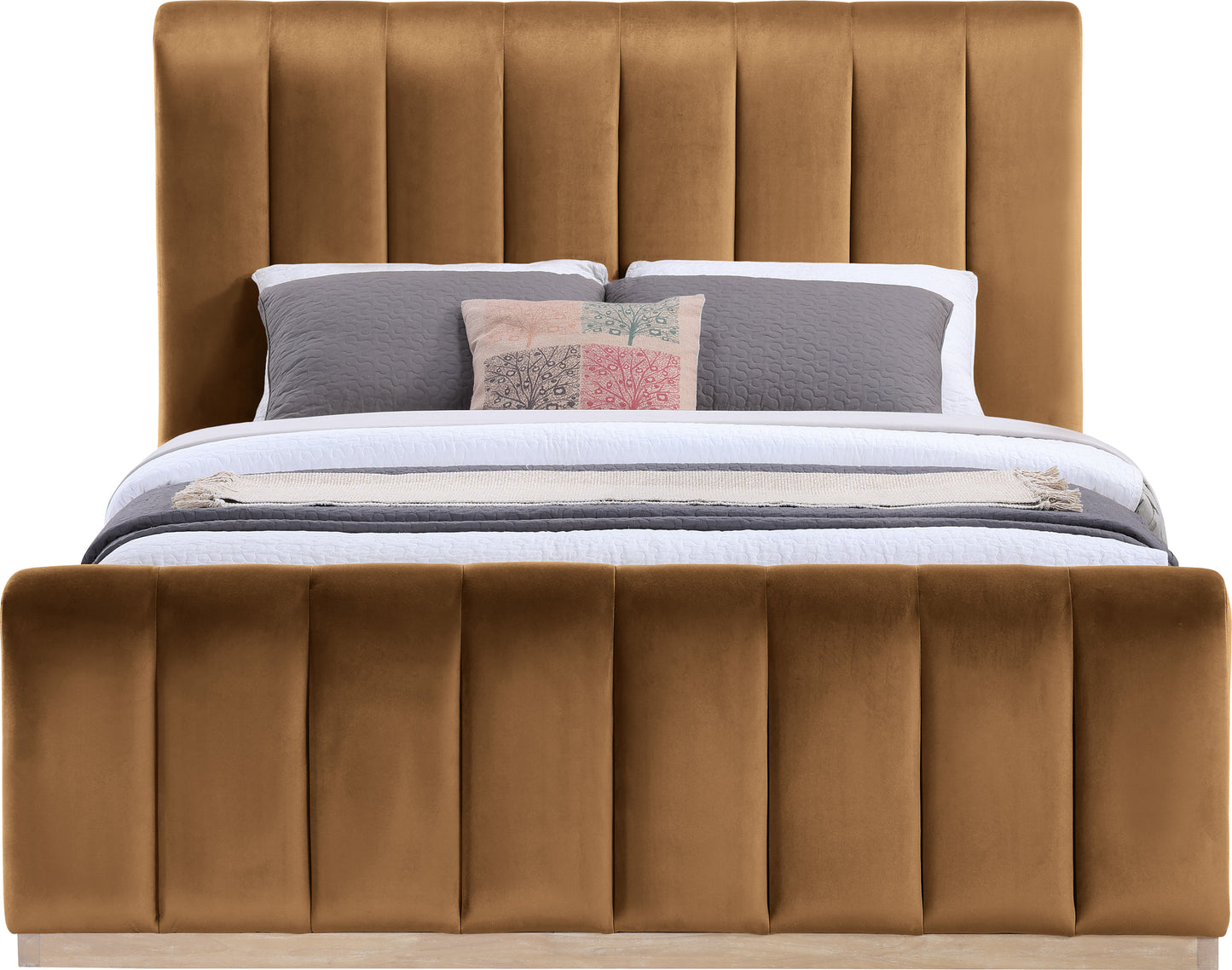 Amara Velvet Upholstered Bed Queen