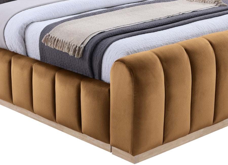 Amara Velvet Upholstered Bed Queen