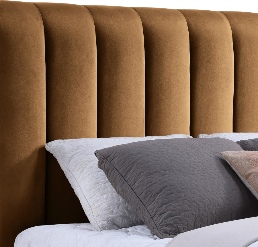 Amara Velvet Upholstered Bed Queen