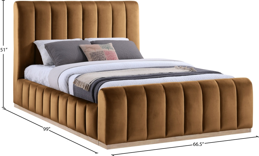Amara Velvet Upholstered Bed Queen