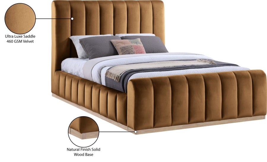 Amara Velvet Upholstered Bed Queen