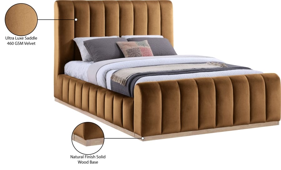Amara Velvet Upholstered Bed Queen