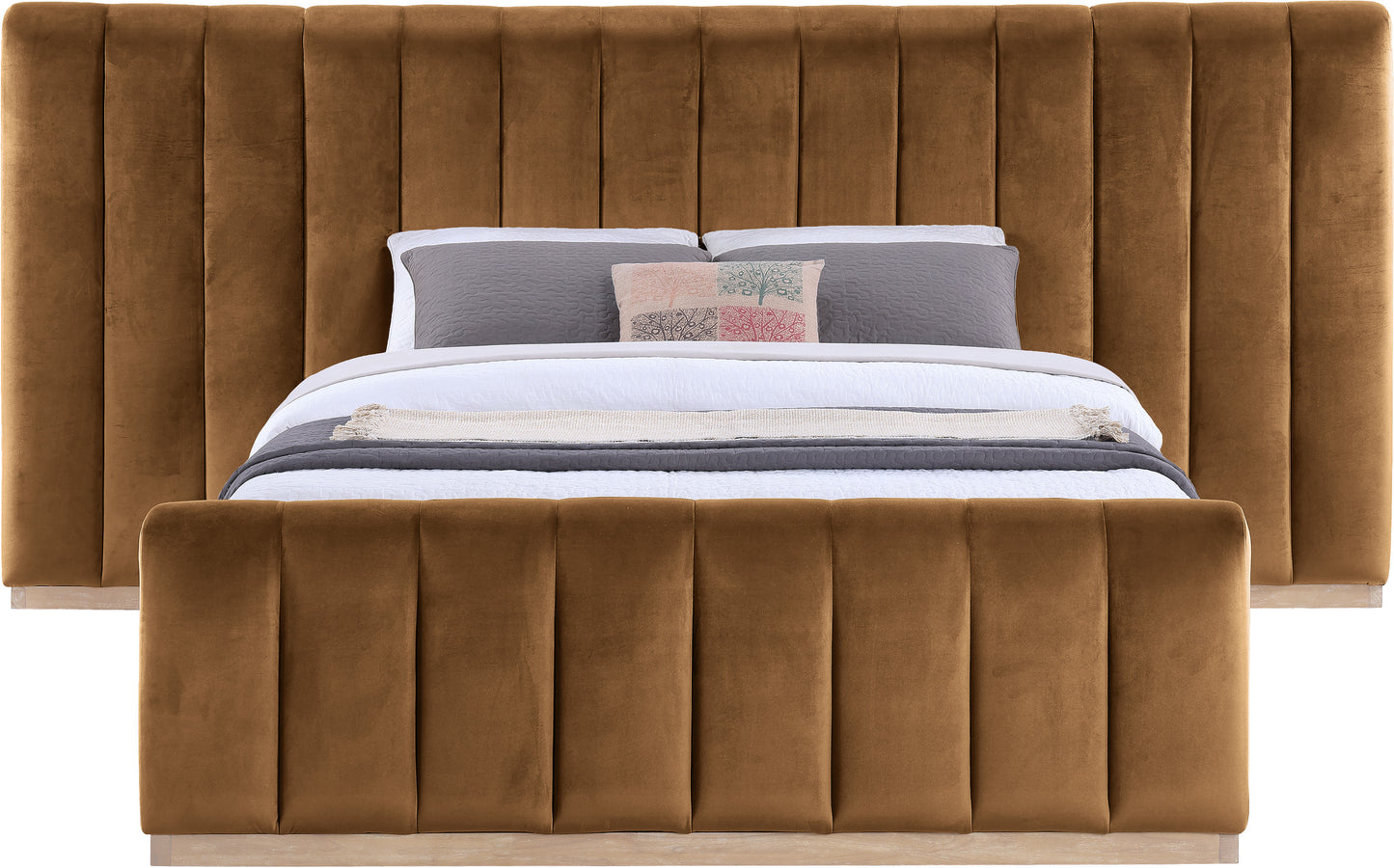 Amara Velvet Upholstered Bed Queen