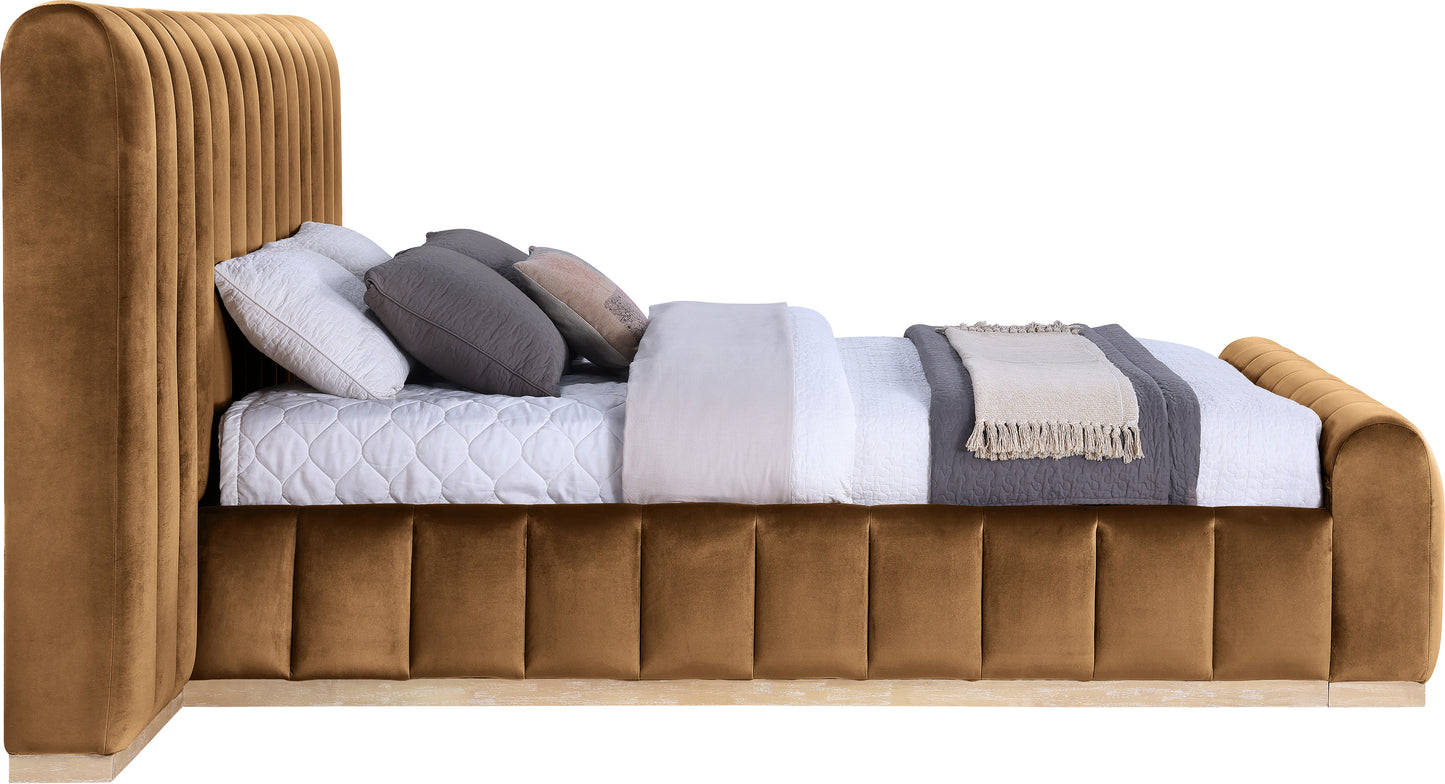 Amara Velvet Upholstered Bed Queen