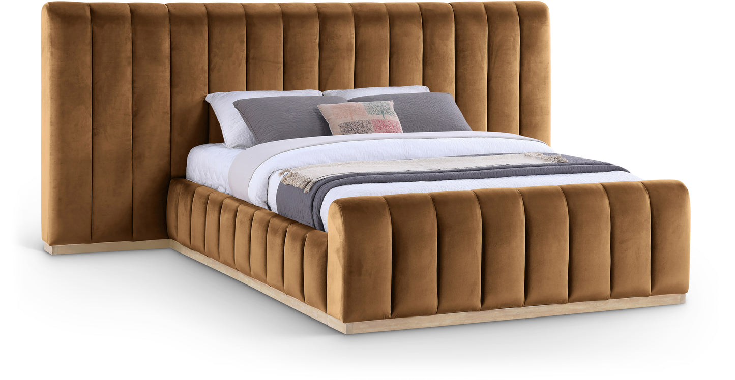 Amara Velvet Upholstered Bed Queen