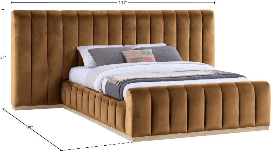 Amara Velvet Upholstered Bed Queen