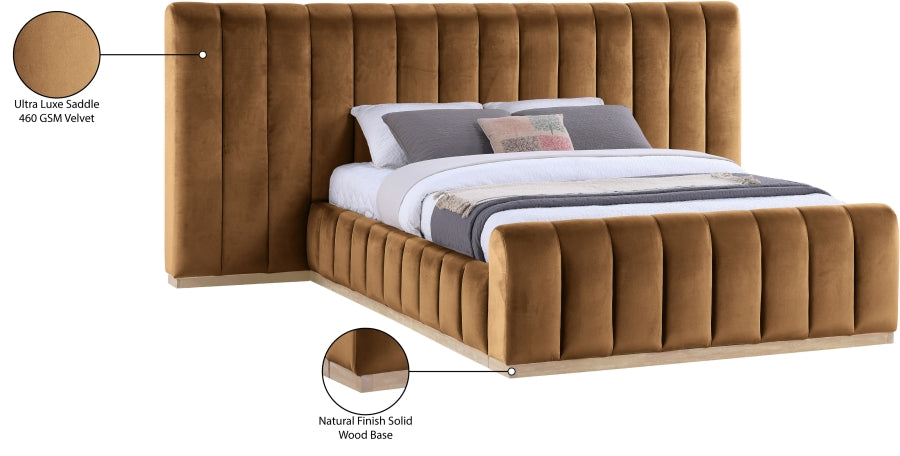 Amara Velvet Upholstered Bed Queen