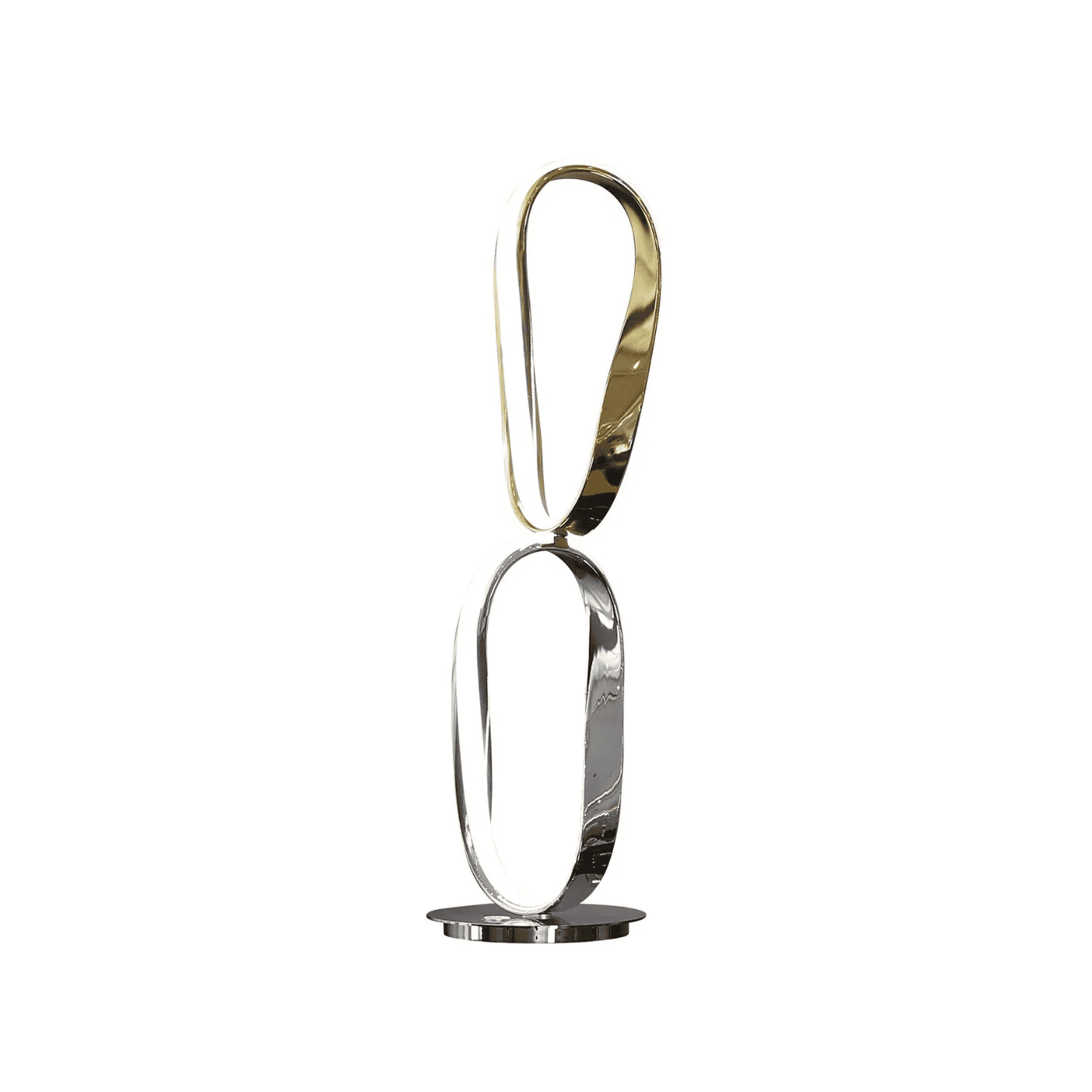 PRAGUE CHROME & GOLD TABLE LAMP // NATURAL WHITE LED STRIP & TOUCH DIMMER