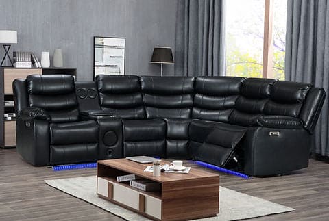 Turbo Power Reclining Sectional Black
