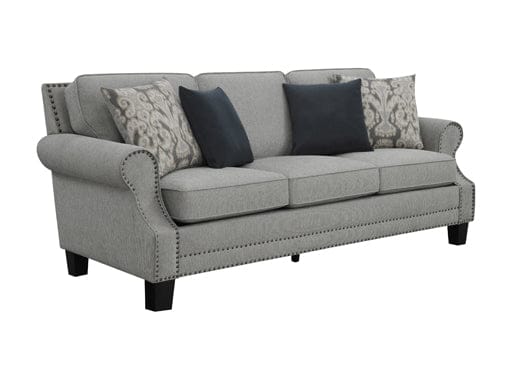 3pcs Sheldon Upholstered Living Room Set With Rolled Arms Grey