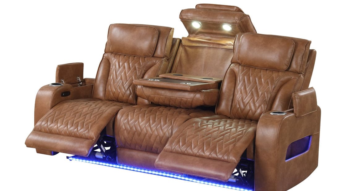 Skyline 3pcs Power Reclining Set(Brown Caramel)