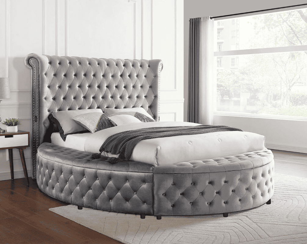 Aria king Gray Platform Bed