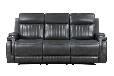 S2121 Ethan (Dark Grey) 3pcs Reclining Sofa, Loveseat & Recliner