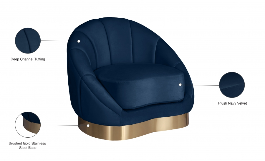 Shelly Velvet Upholstered Chair Navy