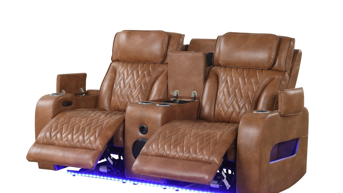 Skyline 3pcs Power Reclining Set(Brown Caramel)