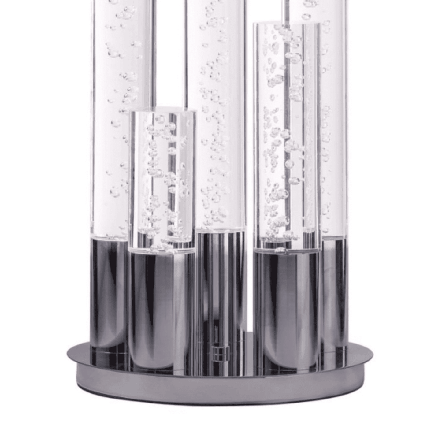 5 ACRYLIC CYLINDER TABLE LAMP // CHROME