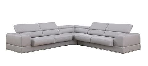 Pella (light. Grey) Italian Leather Sectional (3pcs)*