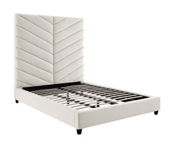 Javan Cream Velvet Bed in King