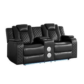 Eclipse 3pcs Black Power Reclining Sofa, Loveseat and Recliner