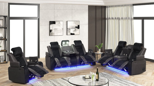 Lita 3pcs Power Reclining Set (Black)