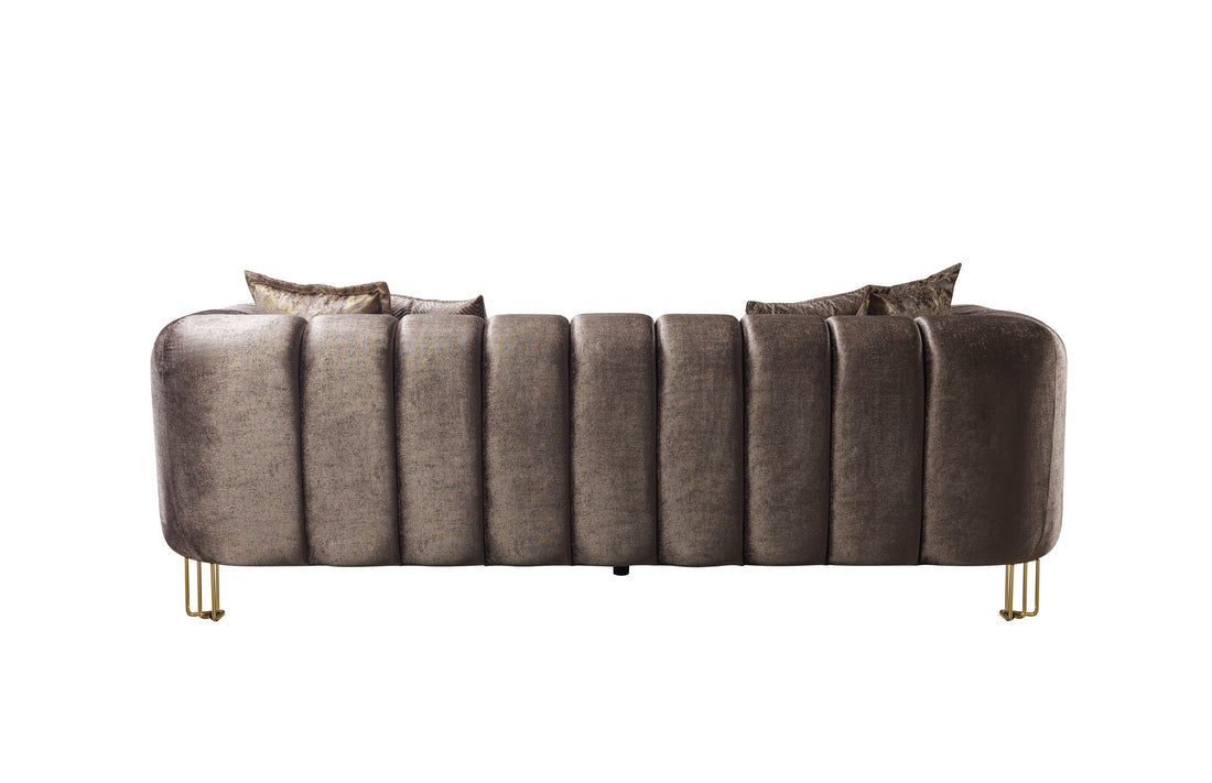 Santana Coffee Velvet Sofa 89”