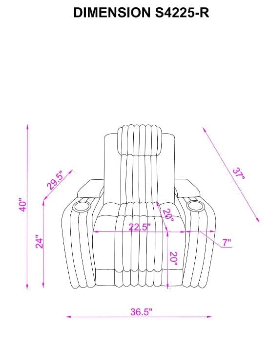 Lita 3pcs Power Reclining Set (Black)