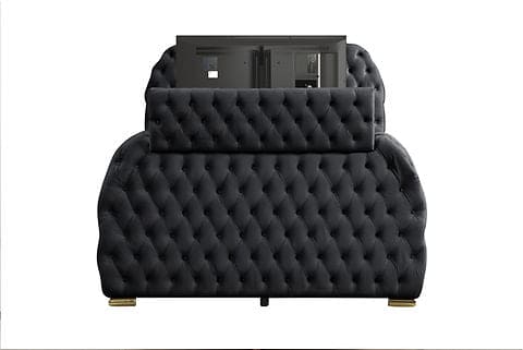 Royal Bed with TV lift and fireplace display Black