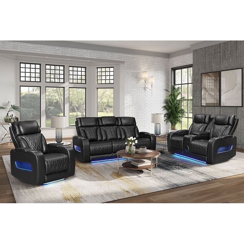 Skyline 3pcs Power Reclining Set (BLACK)