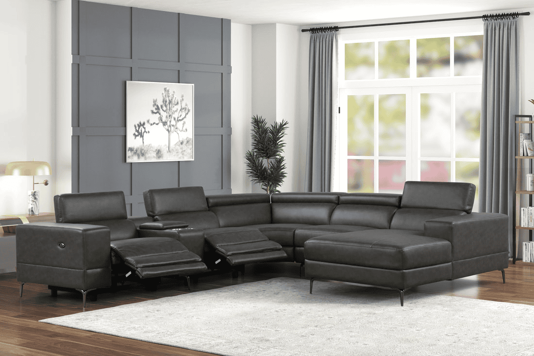 MILANO GRAY - 6PC Power Reclining Sectional