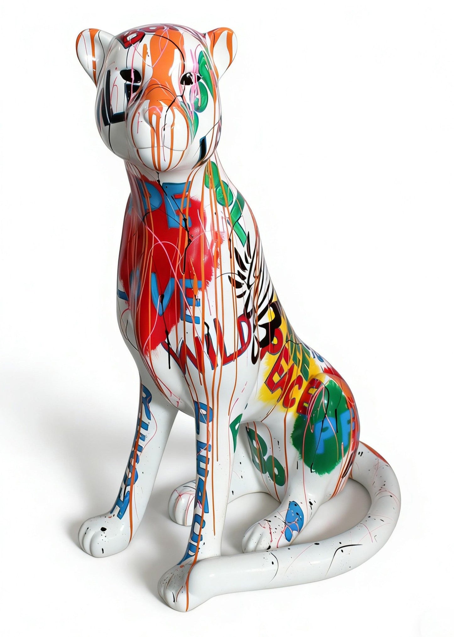 Graffiti Gorilla - White + Multi-Color Sculpture