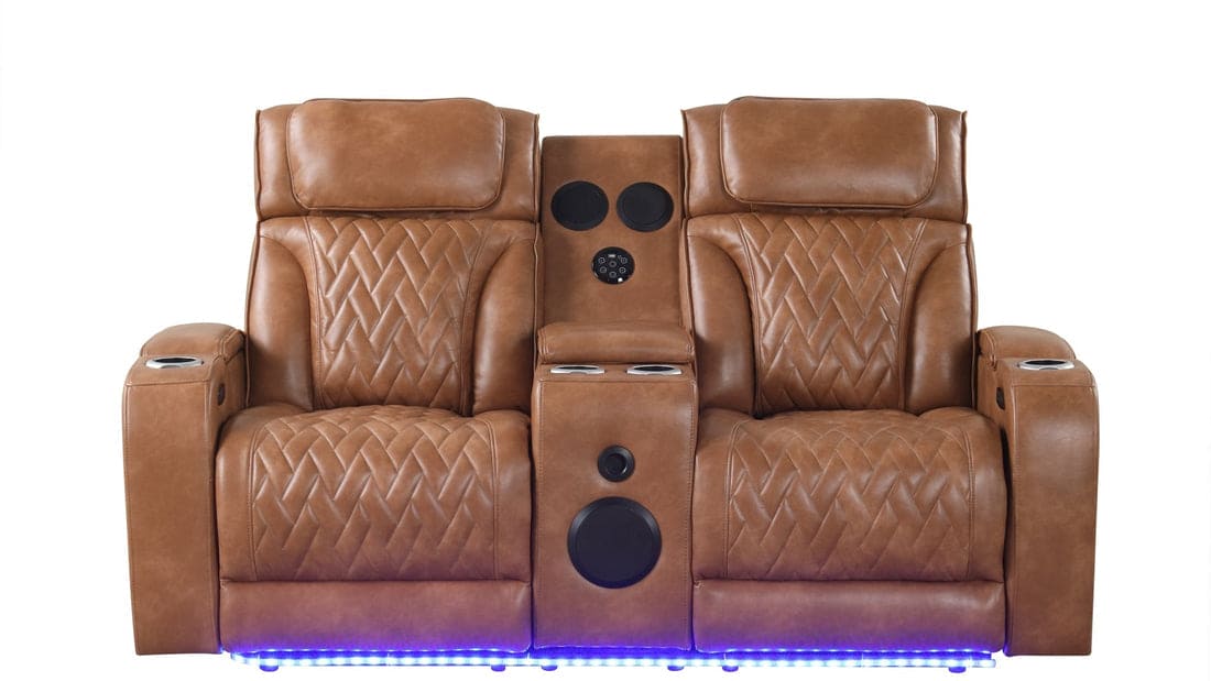 Skyline 3pcs Power Reclining Set(Brown Caramel)