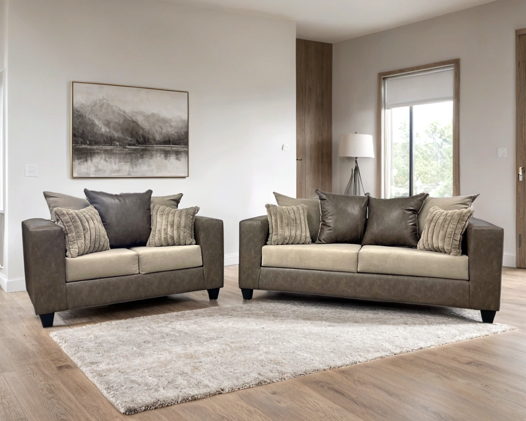 110-Hollywood latte Sofa & Loveseat