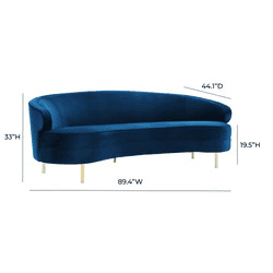 Baila Navy Velvet Sofa