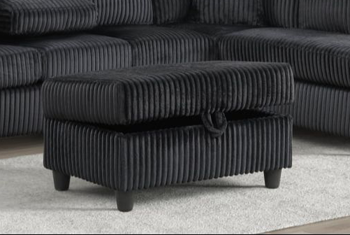 Rocket Onyx Reversible Sectional (Black)