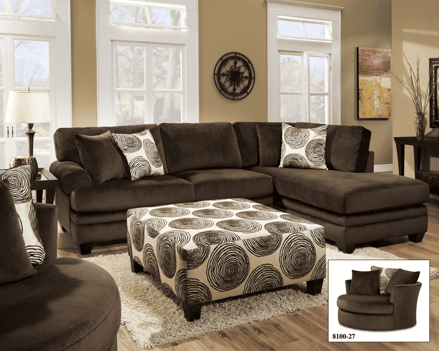 1025 Jamba Chocolate Sectional