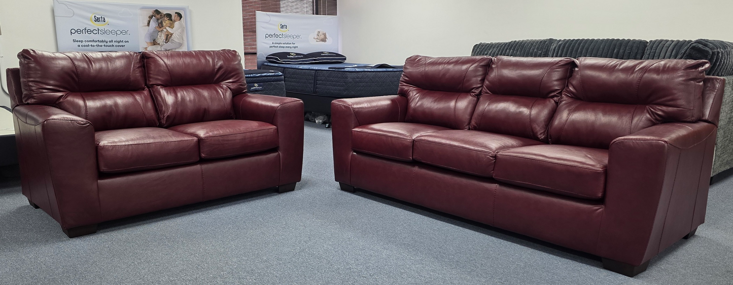 2pcs Soft Touch Crimson Living Room Set