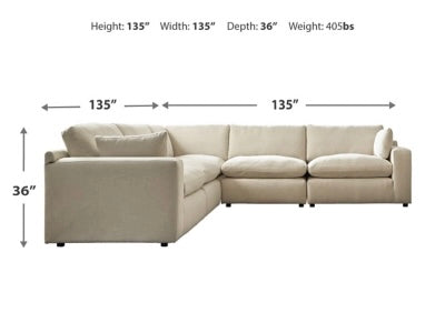 Elyza Linen 5pc Sectional