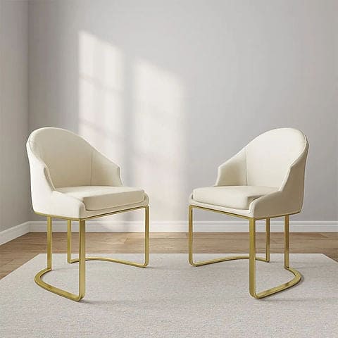 Giovani Dining Table (White/Gold)