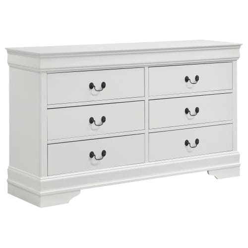 LOUIS PHILIPPE 4-PIECE QUEEN BEDROOM SET WHITE