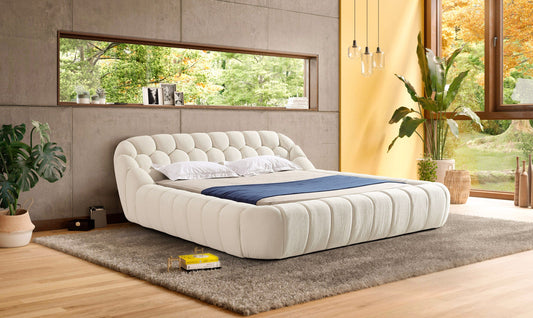 Divani Casa Yolonda - Modern Off-White Fabric Bed