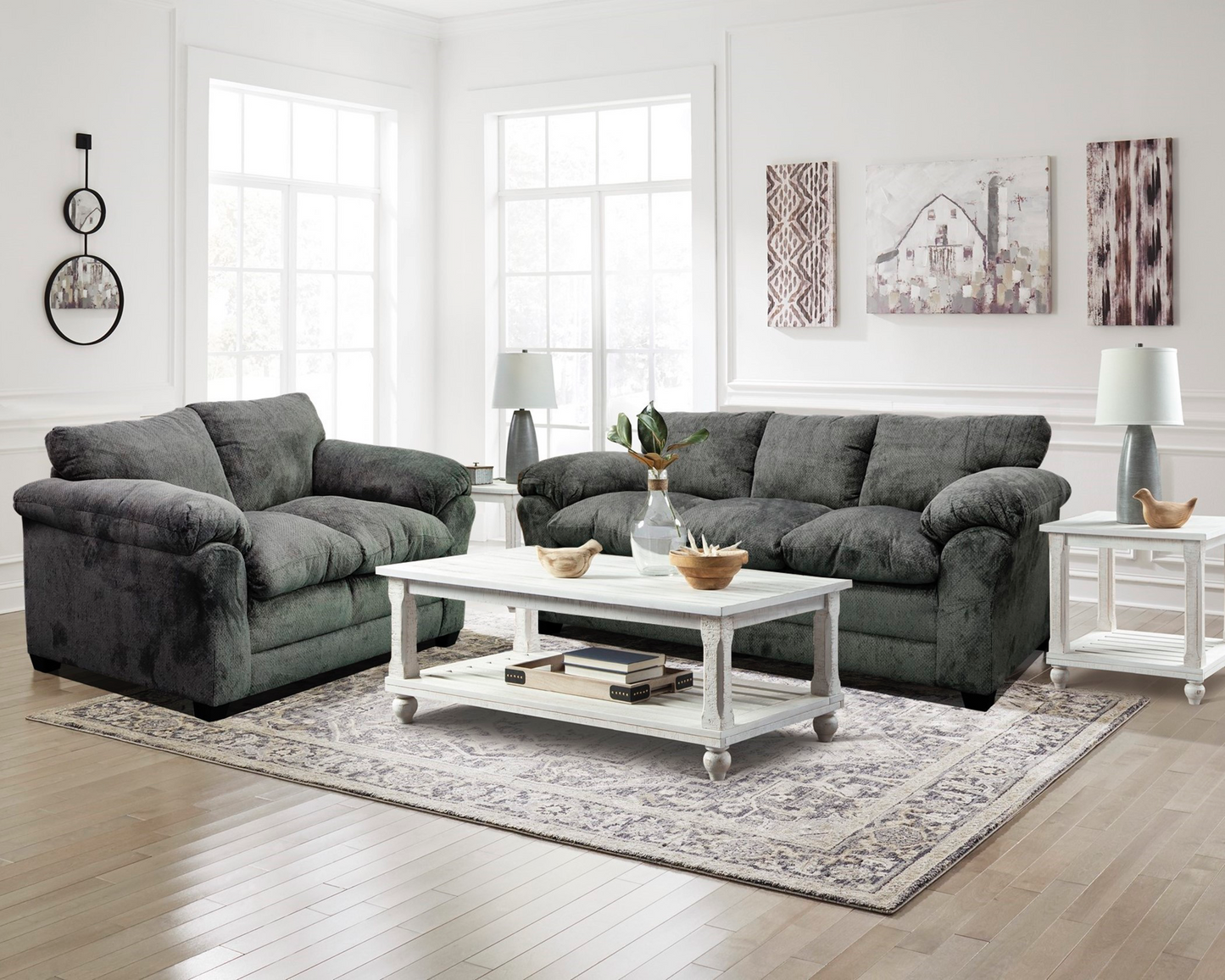 2pcs Kennedy Gray Living Room Set