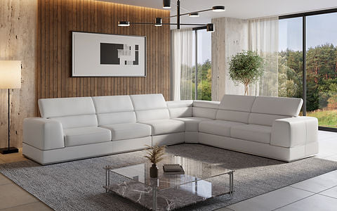 Pella (White) Italian Leather Sectional (3pcs)*
