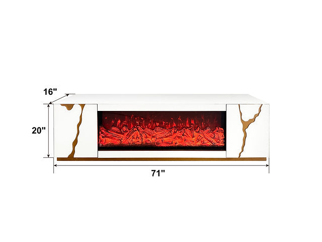 ROSA TV STAND WHITE/GOLD