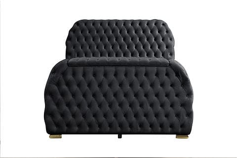 Royal Bed with TV lift and fireplace display Black