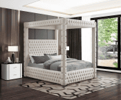 Royal One Canopy Velvet King Bed
