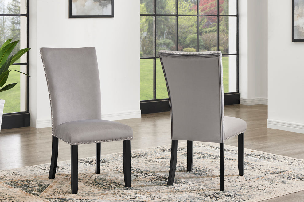 Larry Dining Set 7pcs Table & 6 Chairs (Grey)