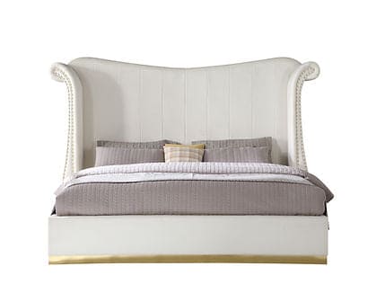 Luna Platform Bed Velvet / Chrome