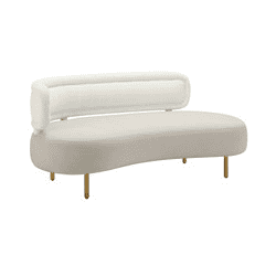 Tischa Cream Boucle & Grey Velvet Sofa